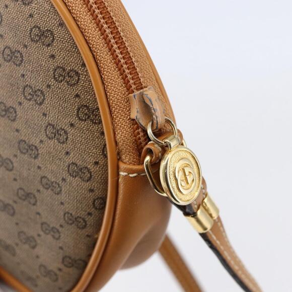 GUCCI Micro GG Supreme Shoulder Bag PVC Beige Gold 007 89 1113 Auth BA7112